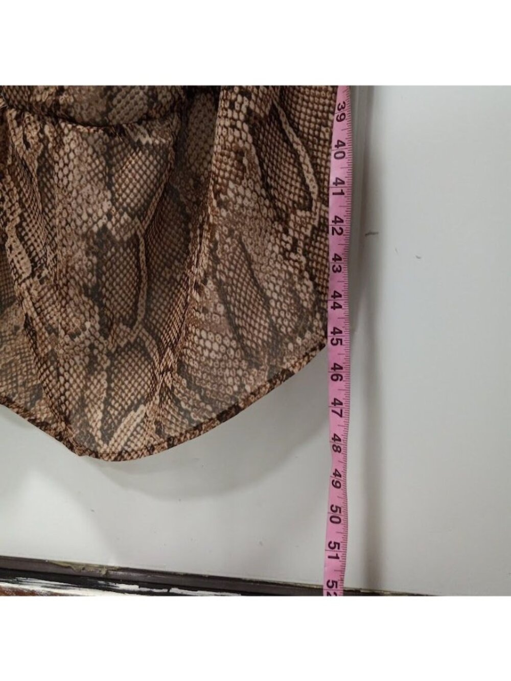 Indulge Instyle Womens Snakeskin Cutout Ring Hi-Low Hem Dress Brown Medium - Picture 11 of 12